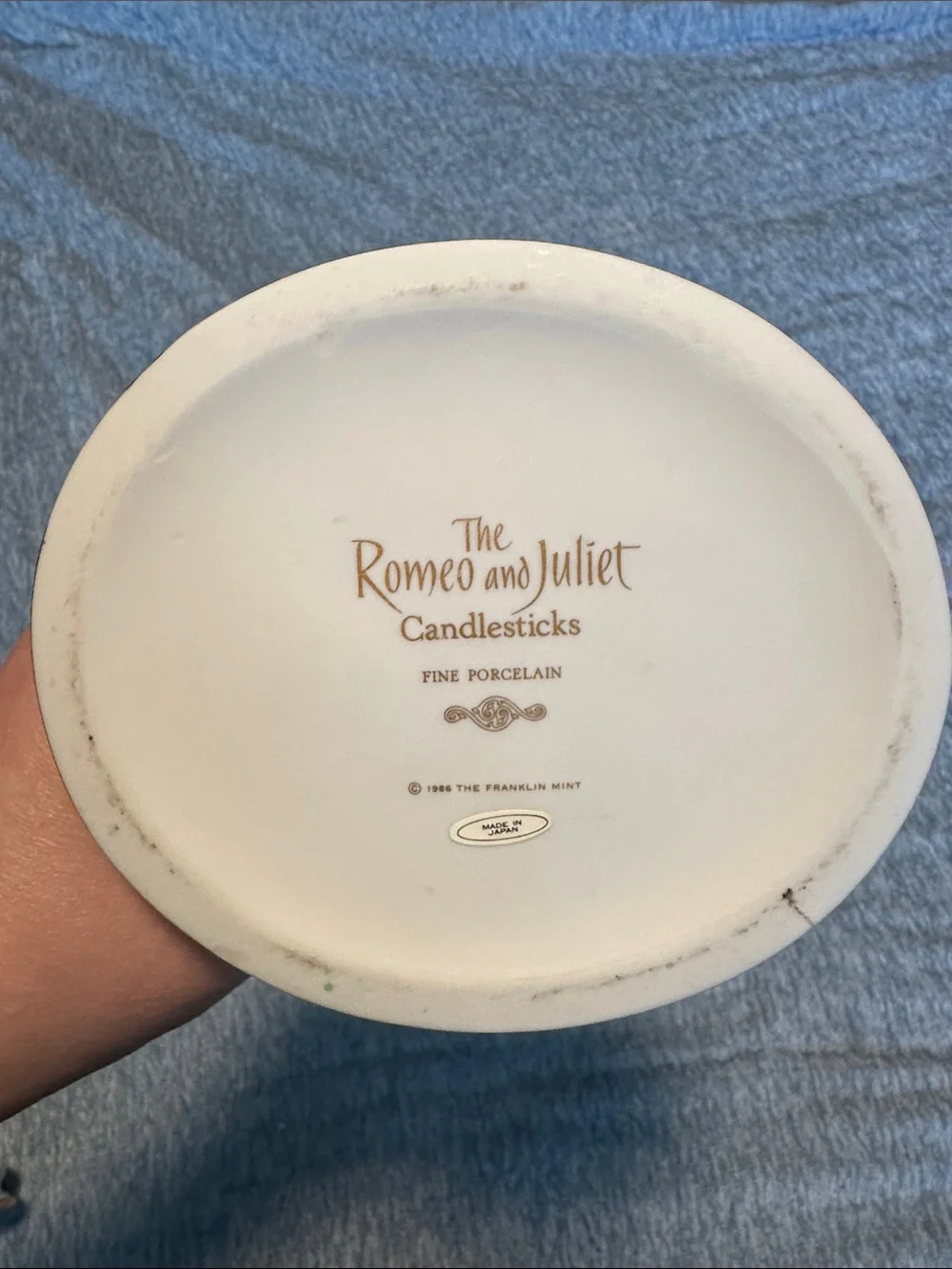 Franklin Mint Porcelain Romeo and Juliet Candlesticks